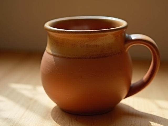 Handgefertigte Tasse in Erdtönen